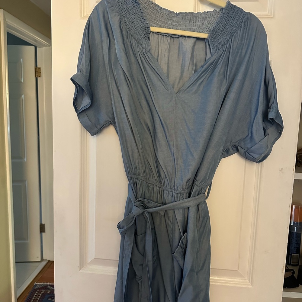 Chic Blue Short Sleeve Romper